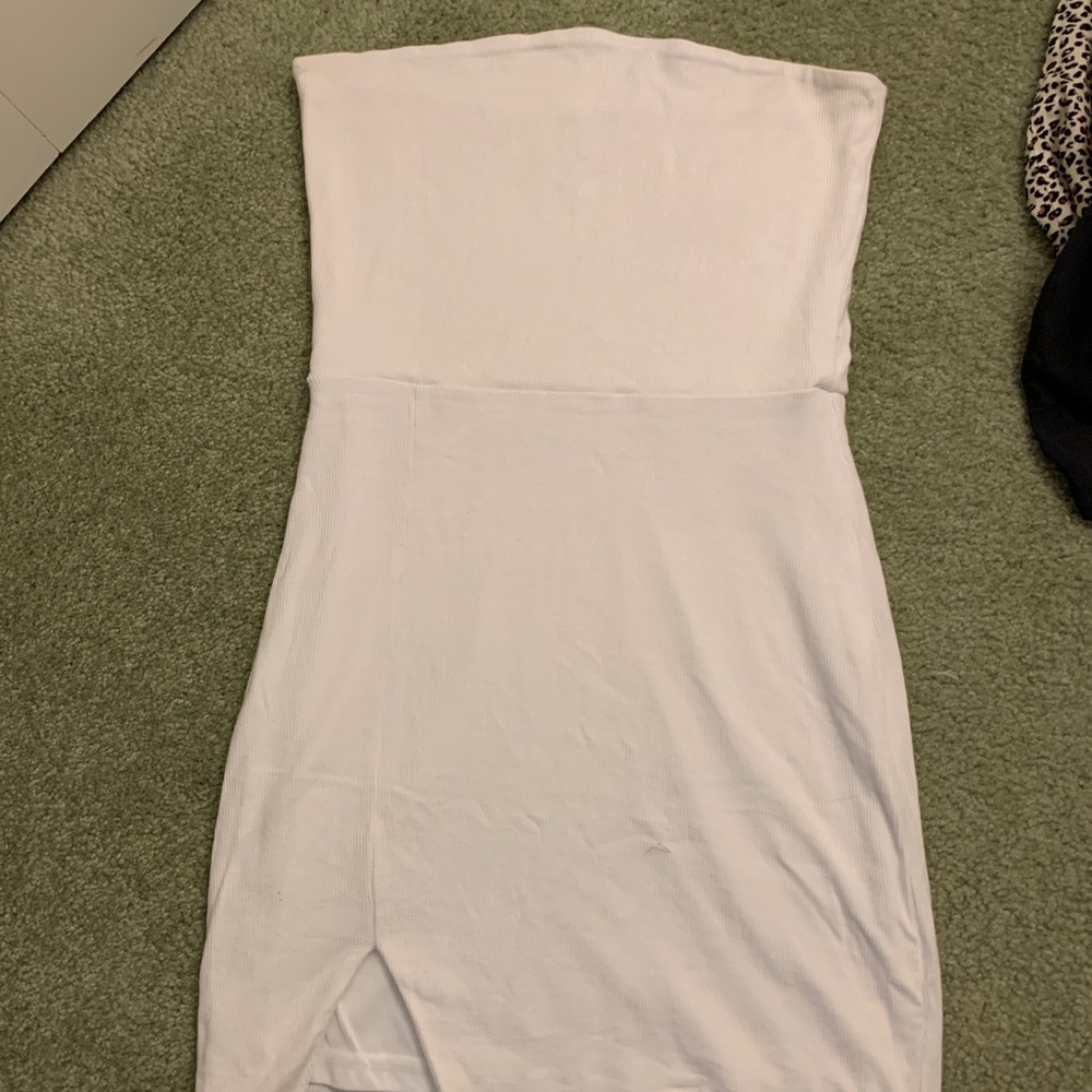 Mini dress with slit